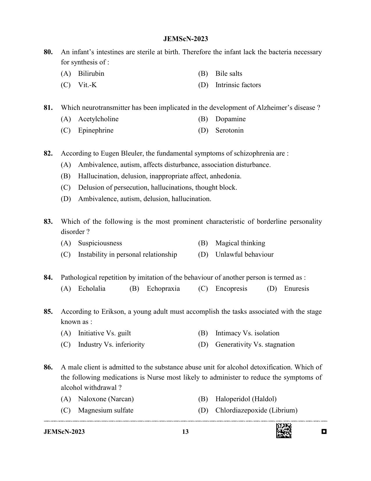 WB JEMScN 2023 Question Paper - Page 13