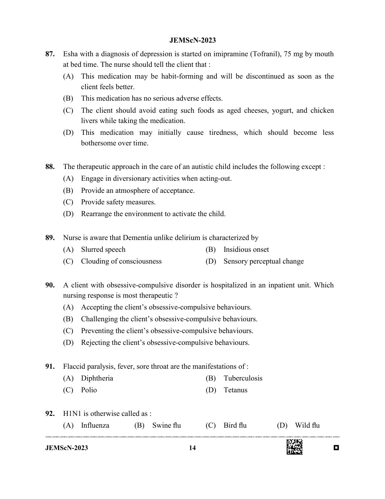 WB JEMScN 2023 Question Paper - Page 14