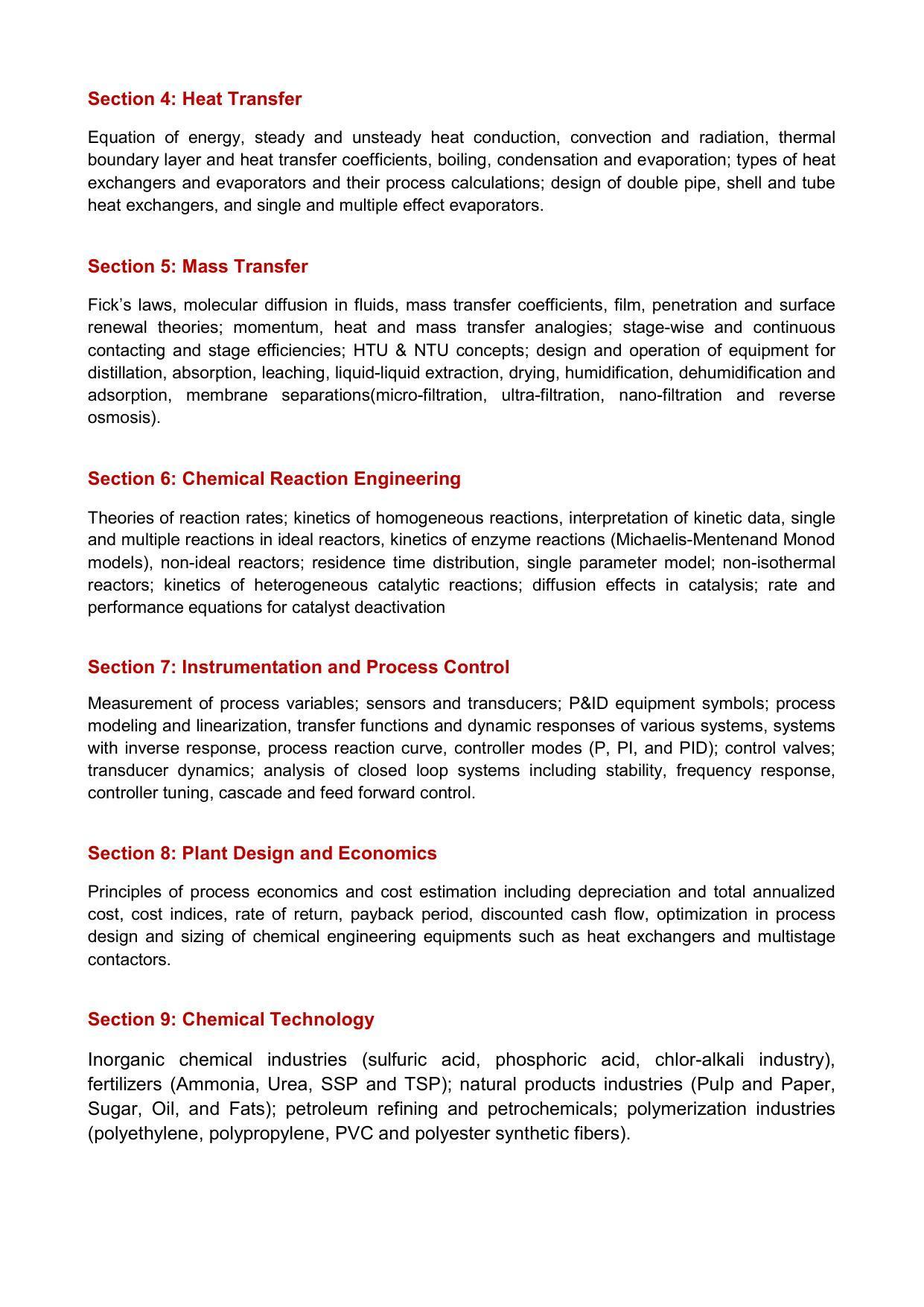 GATE Chemical Engineering Syllabus - Page 2