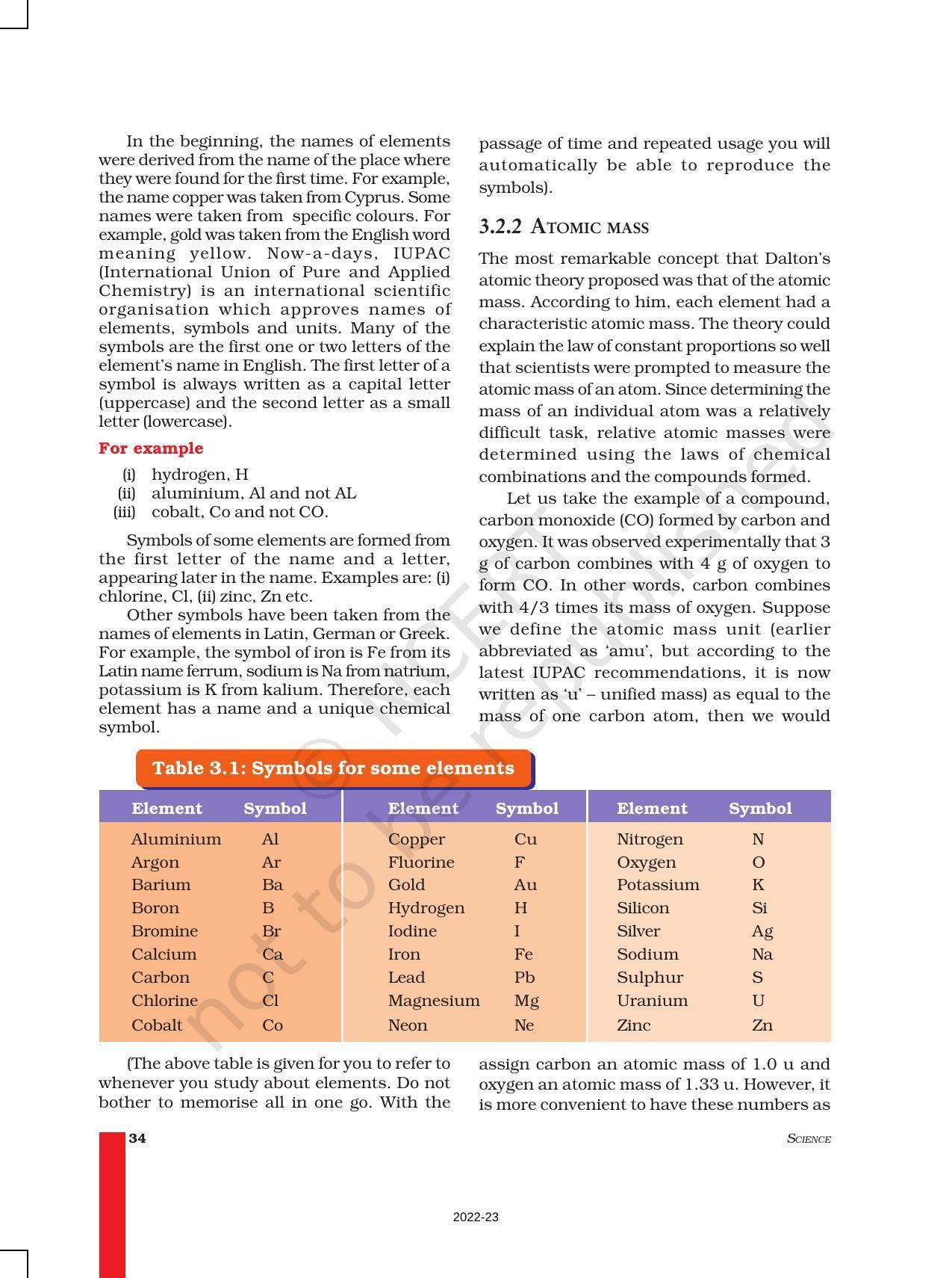 NCERT Book for Class 9 Science Chapter 3 Atoms And Molecules - Page 4