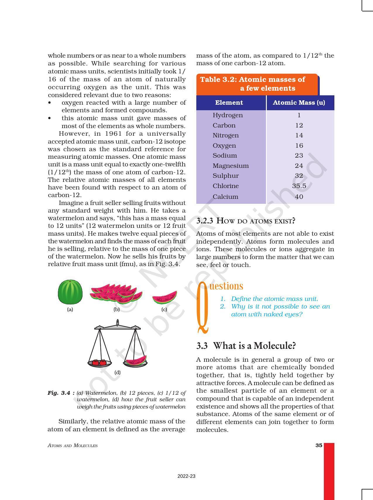 NCERT Book for Class 9 Science Chapter 3 Atoms And Molecules - Page 5