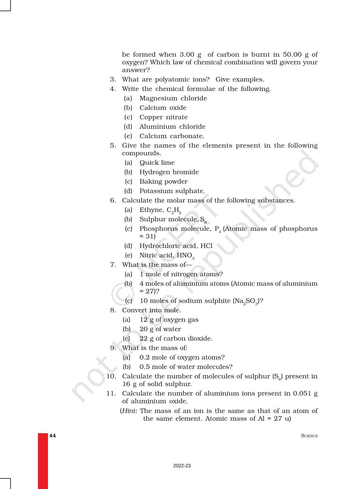 NCERT Book for Class 9 Science Chapter 3 Atoms And Molecules - Page 14