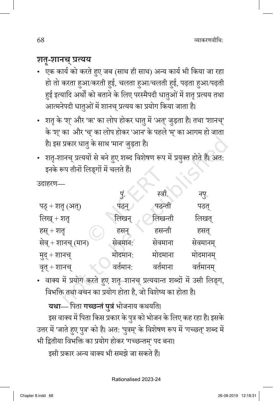 Ncert Book For Class 10 Sanskrit Chapter 8 प्रत्यय