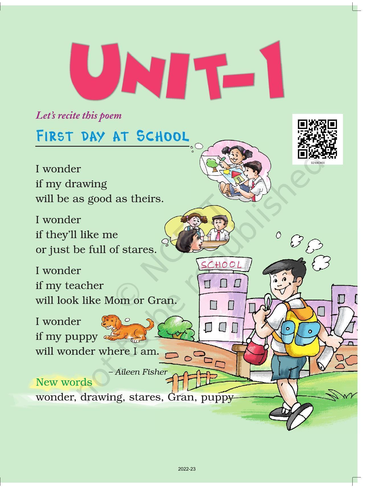 NCERT Book For Class 2 English Marigold Chapter 1 First Day At School 