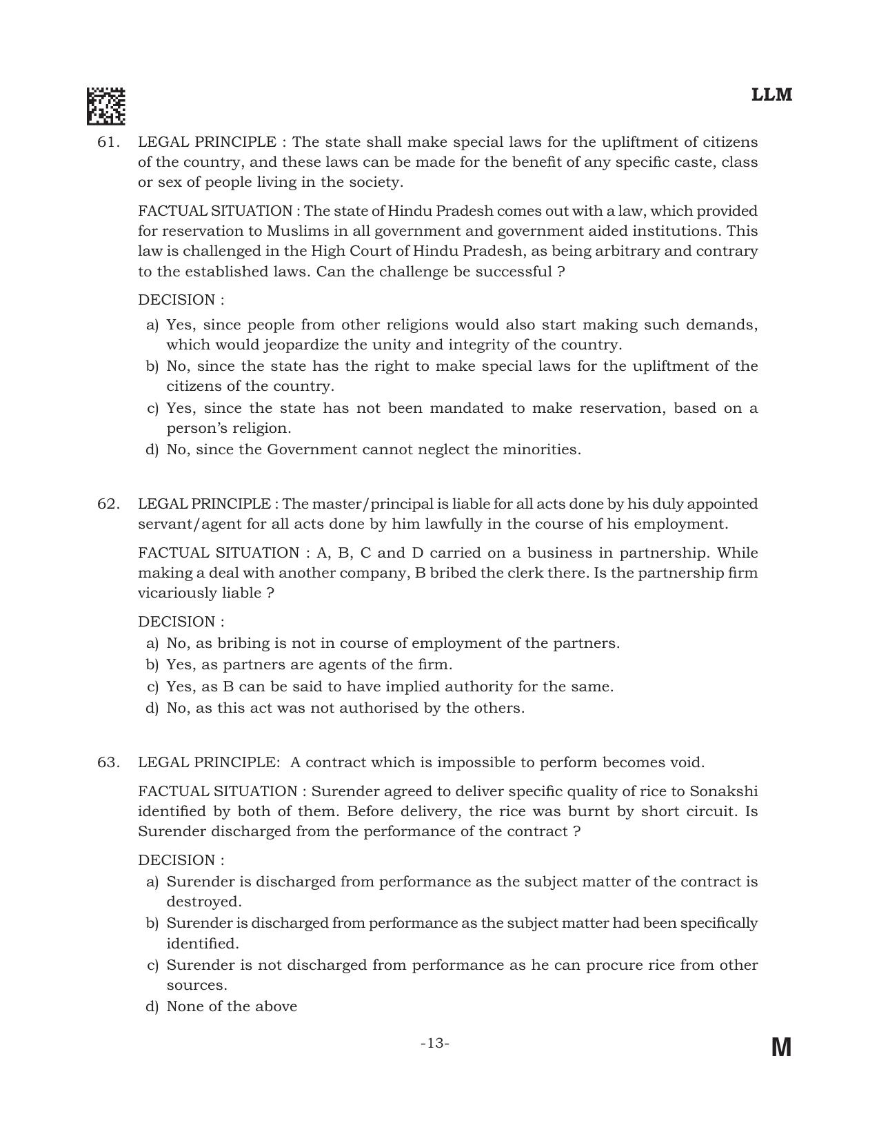 AILET 2022 Question Paper for LL.M - Page 13