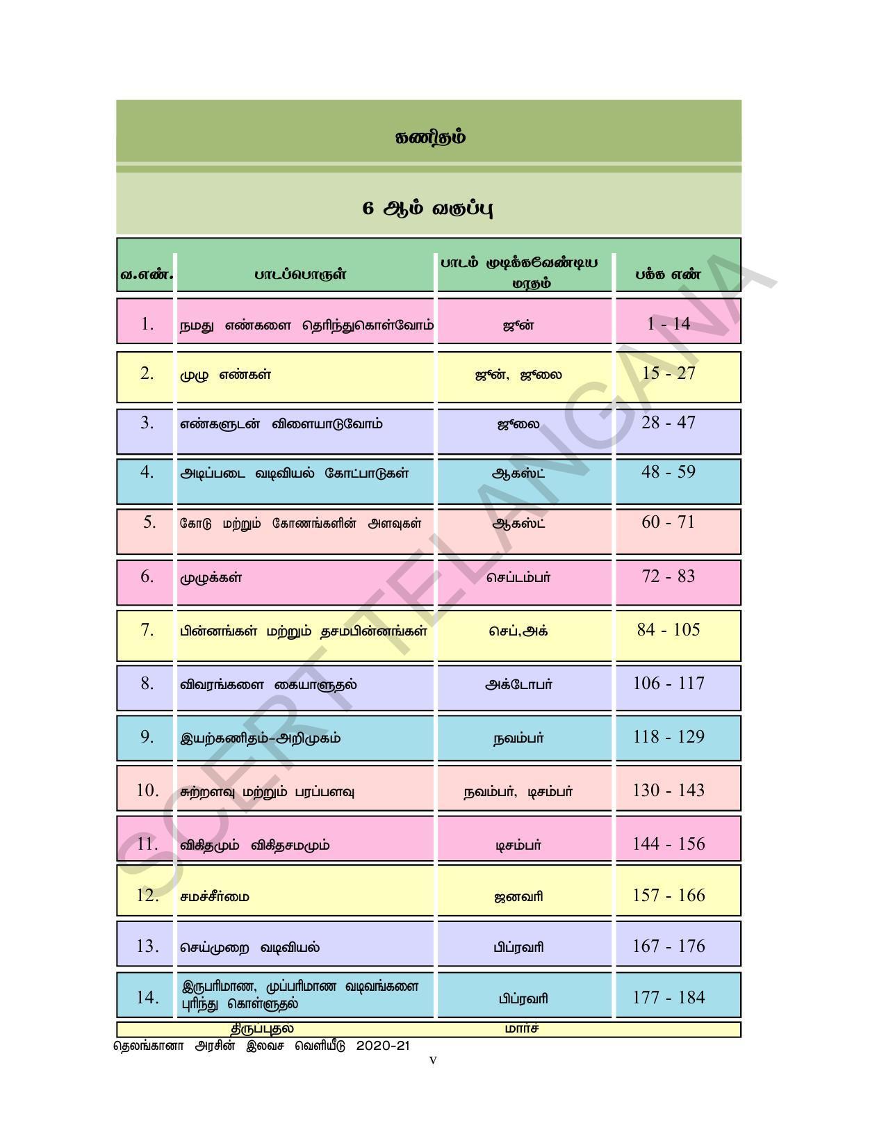 TS SCERT Class 6 Maths  (Tamil Medium) Text Book - Page 7