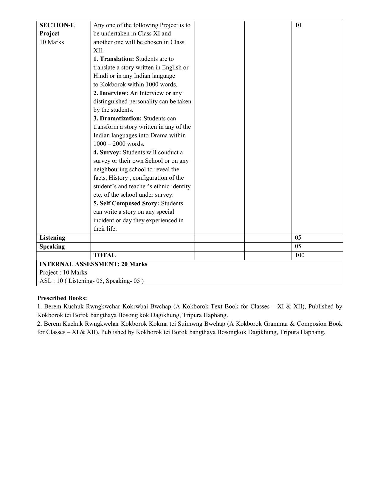 CBSE Class XI & XII Kokborok Syllabus - Page 9