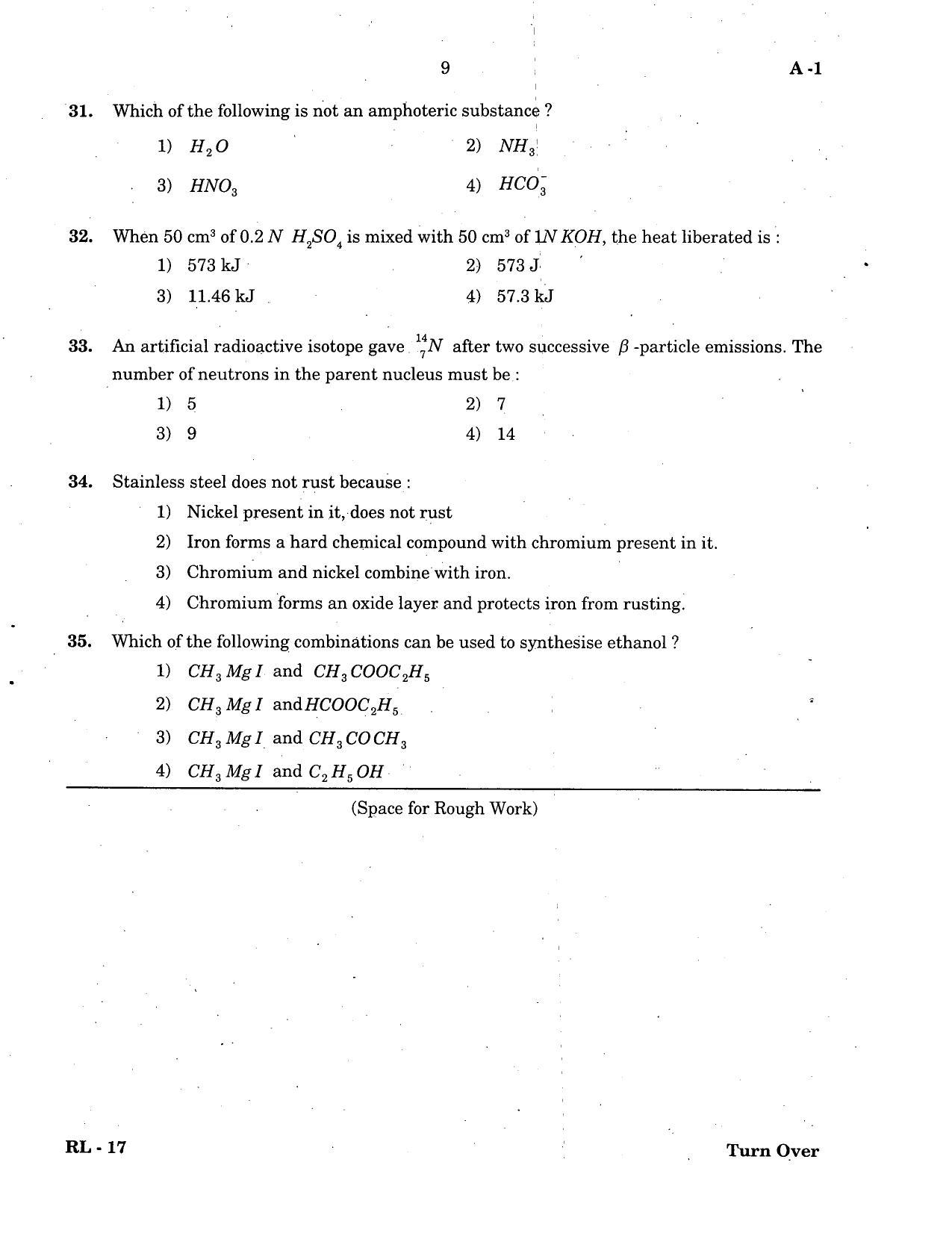 KCET Chemistry 2004 Question Papers - Page 9