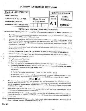 KCET Chemistry 2004 Question Papers