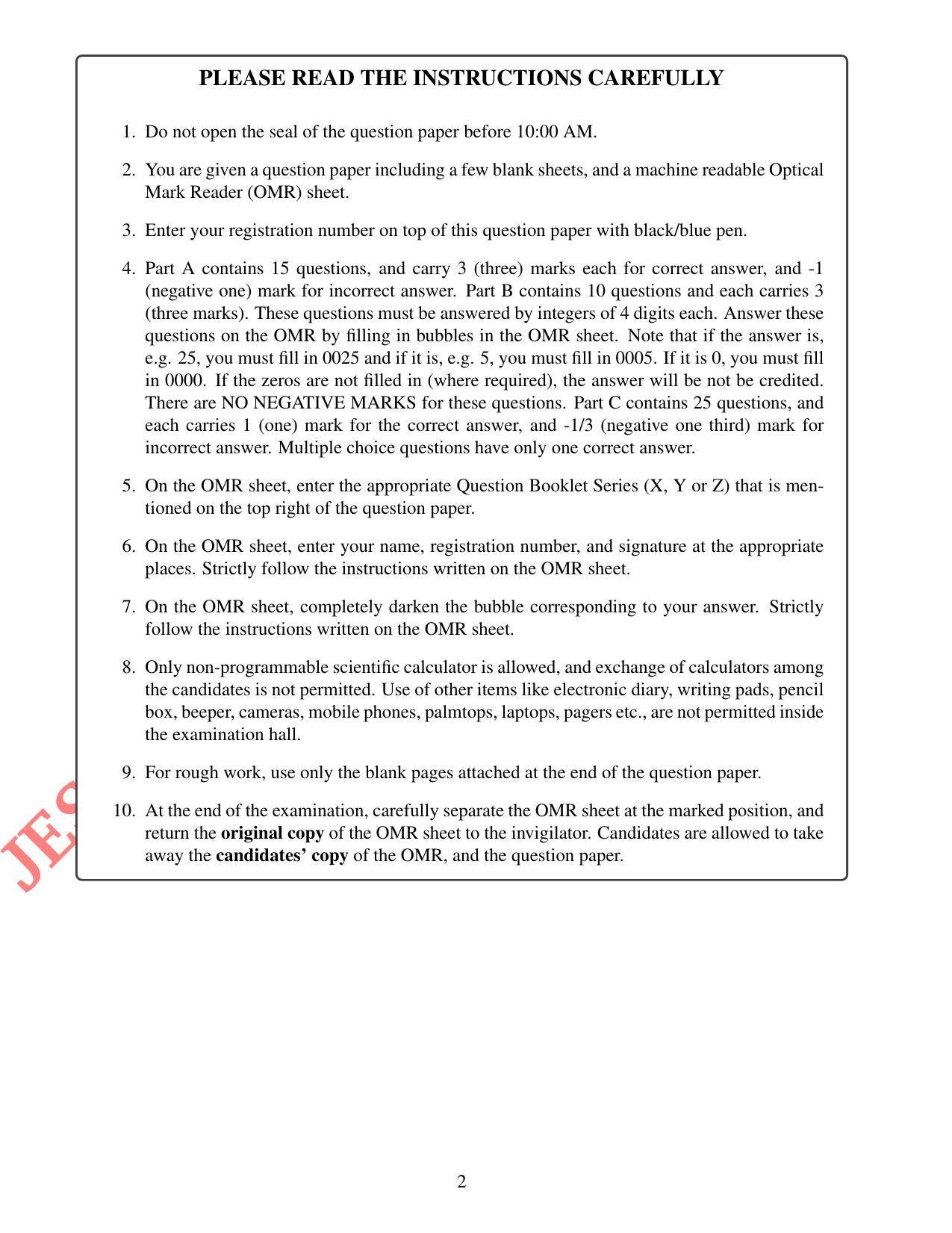 JEST PHYSICS Sample Paper - Page 2