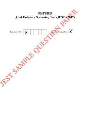 JEST PHYSICS Sample Paper