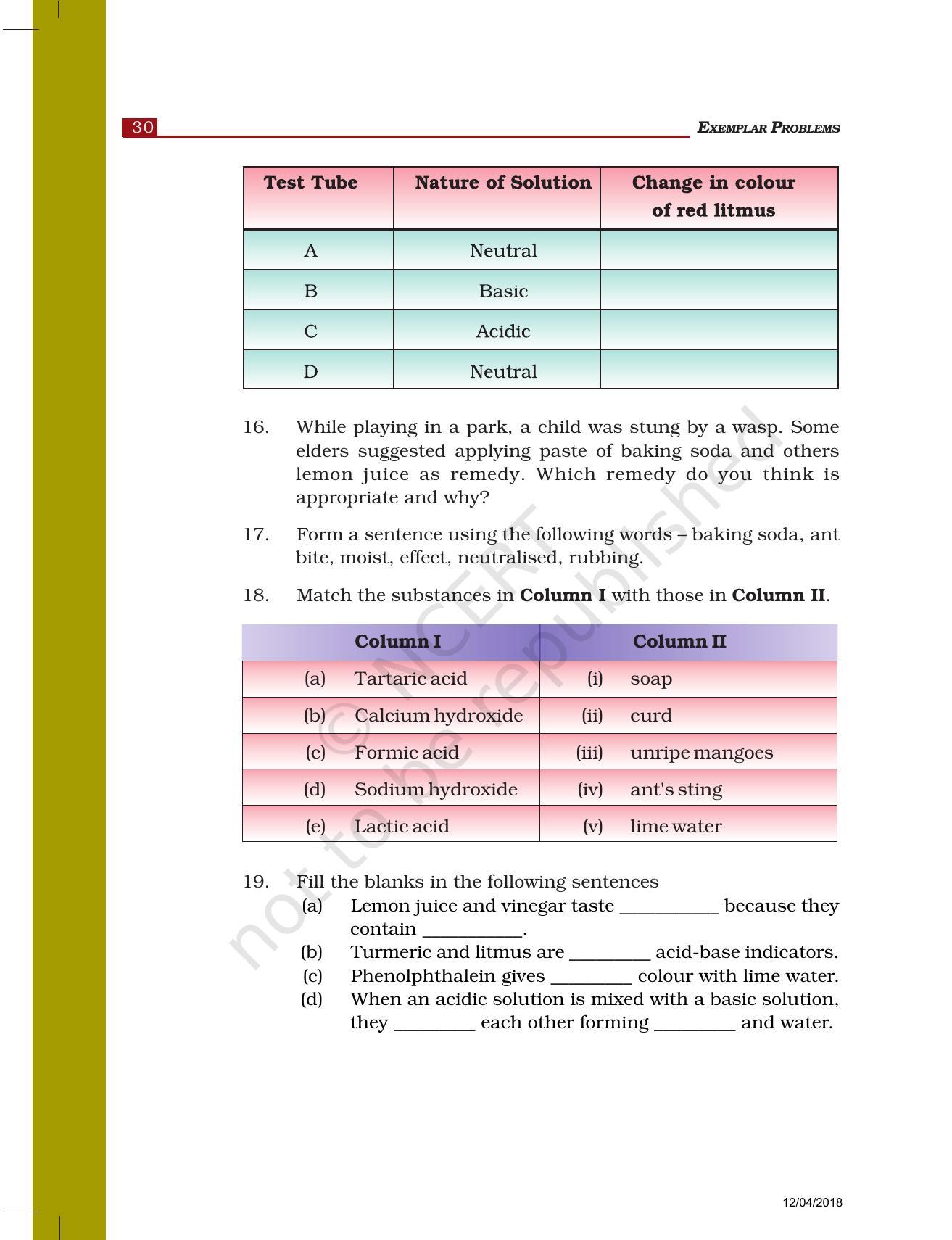 NCERT Exemplar Book for Class 7 Science: Chapter 5-Acids, Bases, and Salts - Page 4