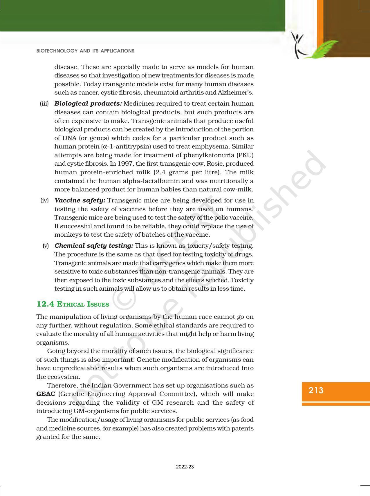 NCERT Book for Class 12 Biology Chapter 12 Biotechnology: and its Application - Page 7