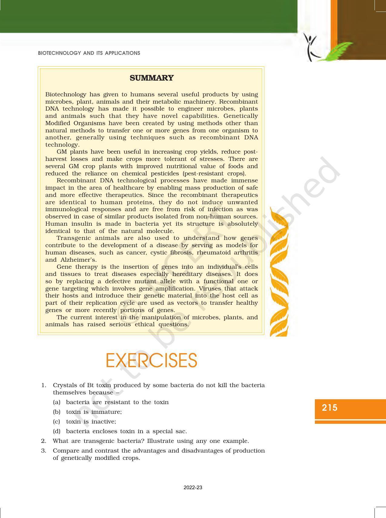 NCERT Book for Class 12 Biology Chapter 12 Biotechnology: and its Application - Page 9