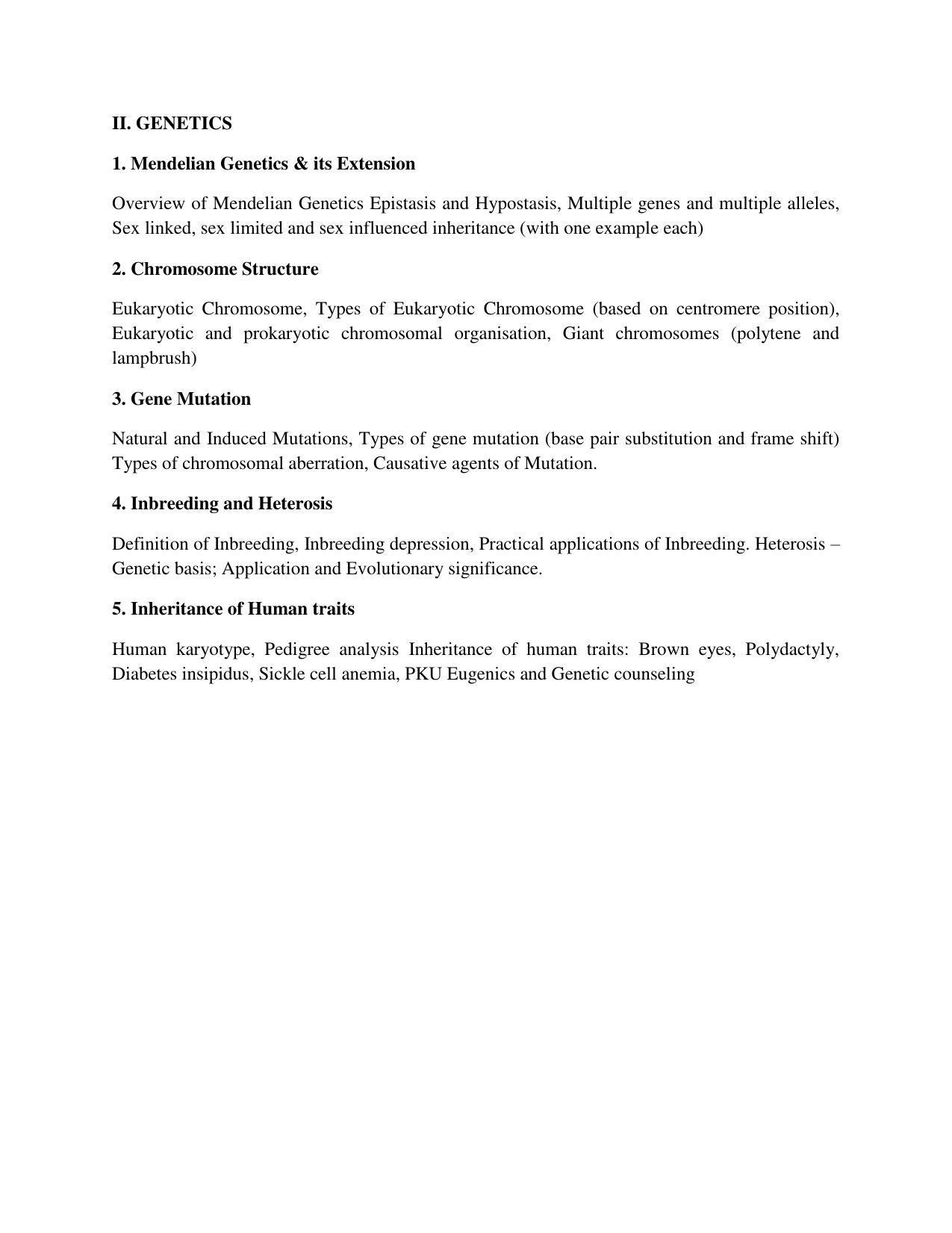 GU ART Post Graduate Diploma in Clinical Genetics and Medical Laboratory Techniques (PGDCG & MLT) Syllabus - Page 2