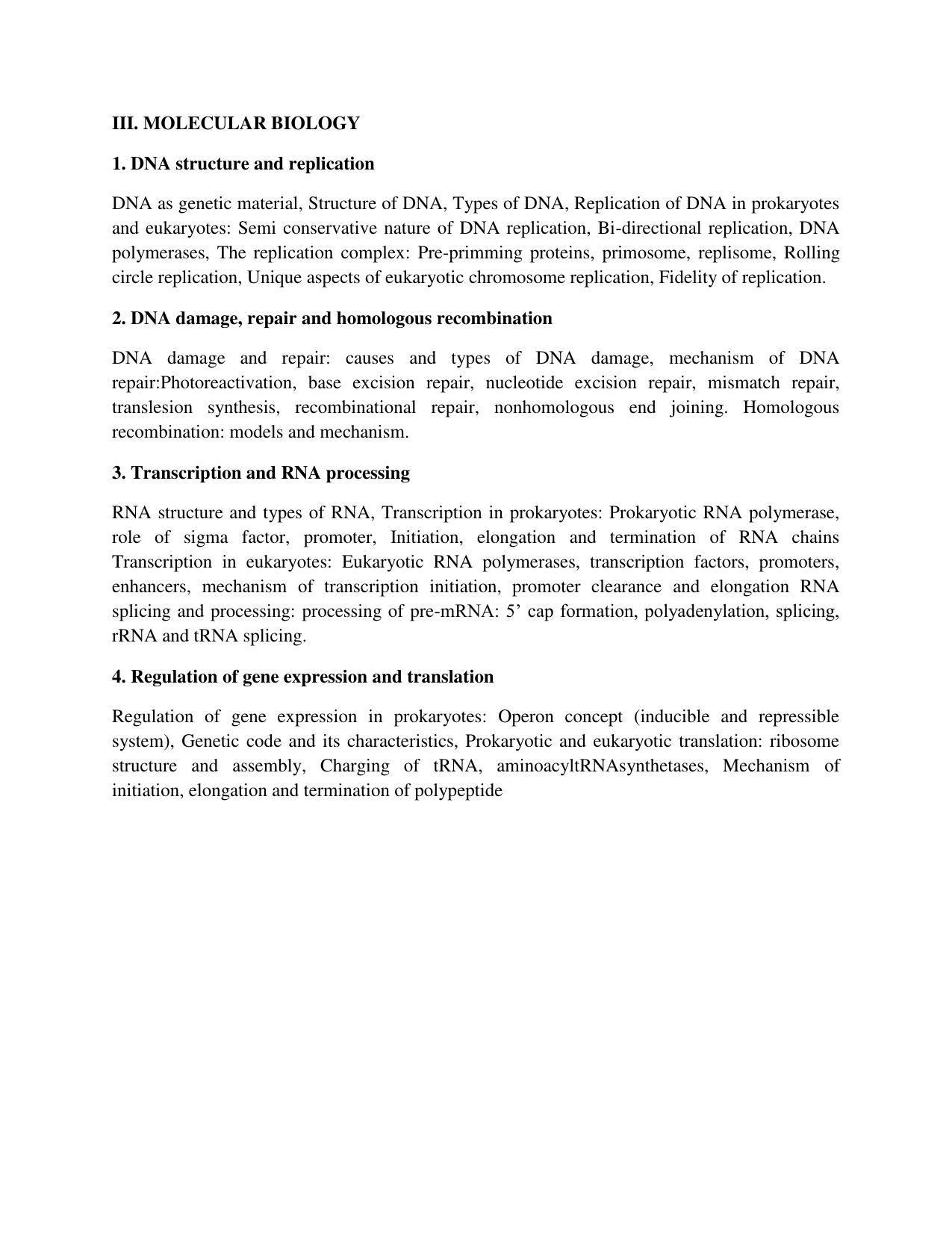 GU ART Post Graduate Diploma in Clinical Genetics and Medical Laboratory Techniques (PGDCG & MLT) Syllabus - Page 3