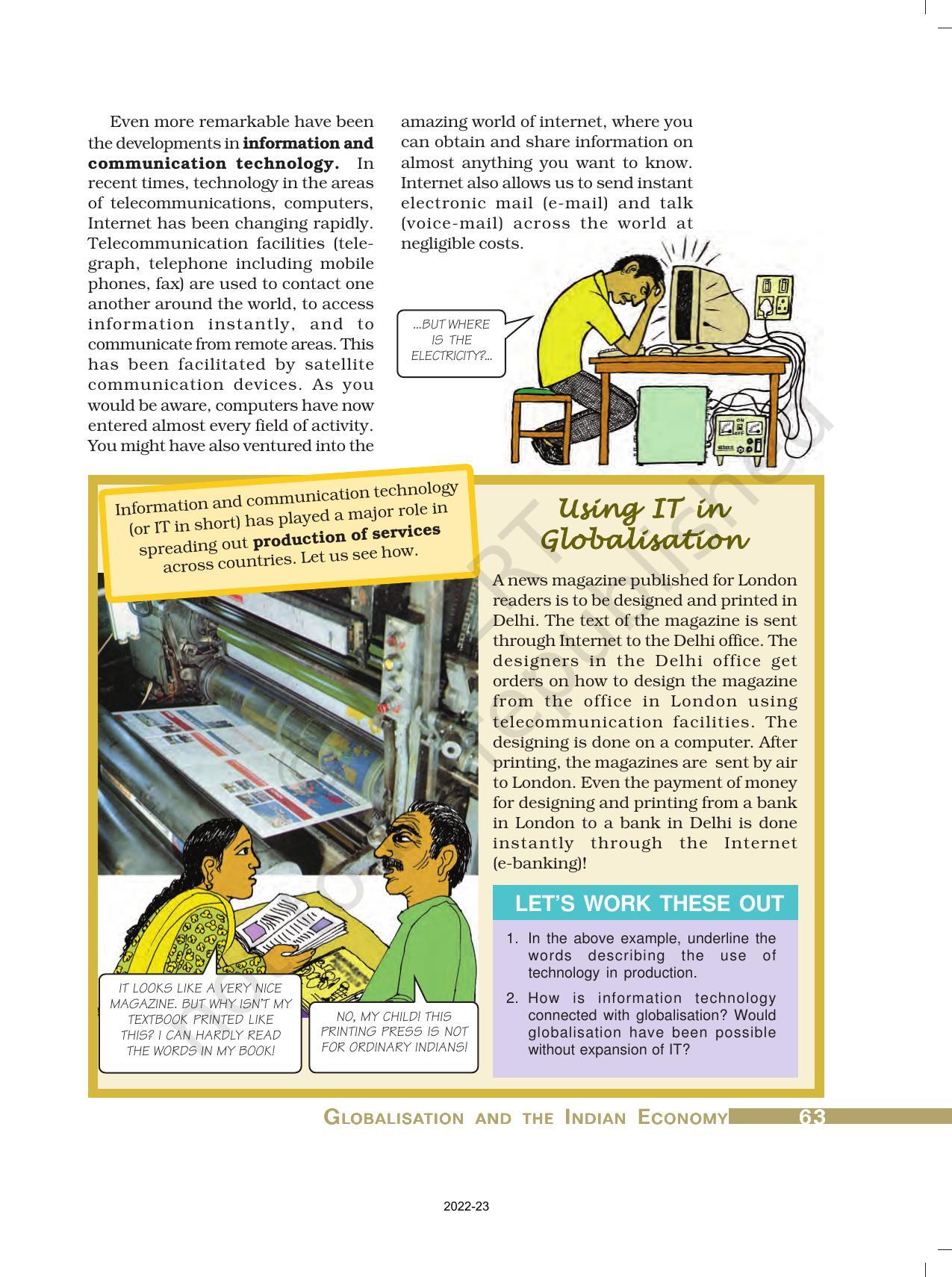 NCERT Book For Class 10 Economics Chapter 4 Globalisation And The ...