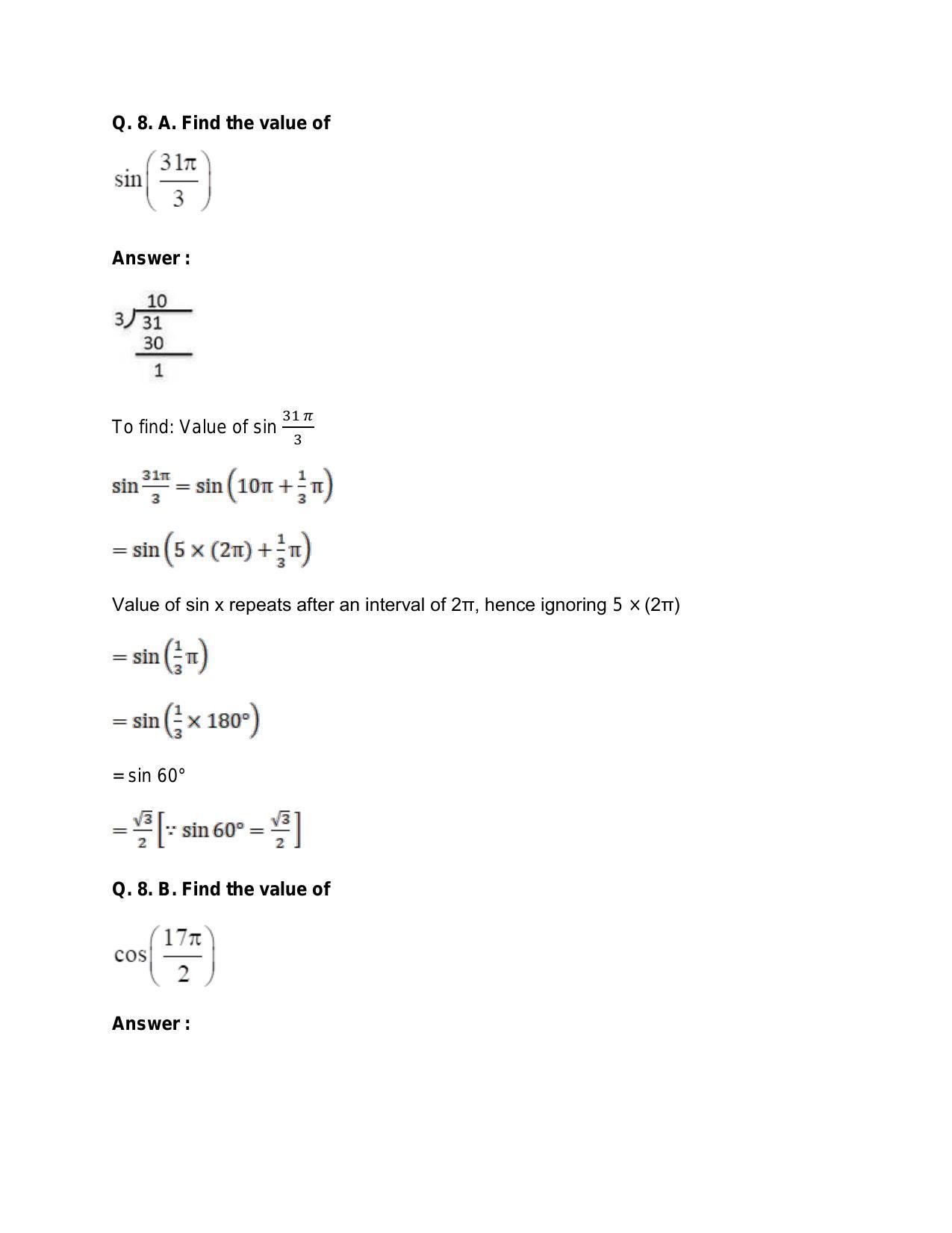 Chapter 15: Trigonometric or Circular Functions: RS Aggarwal Class 11 Solutions  - Page 18