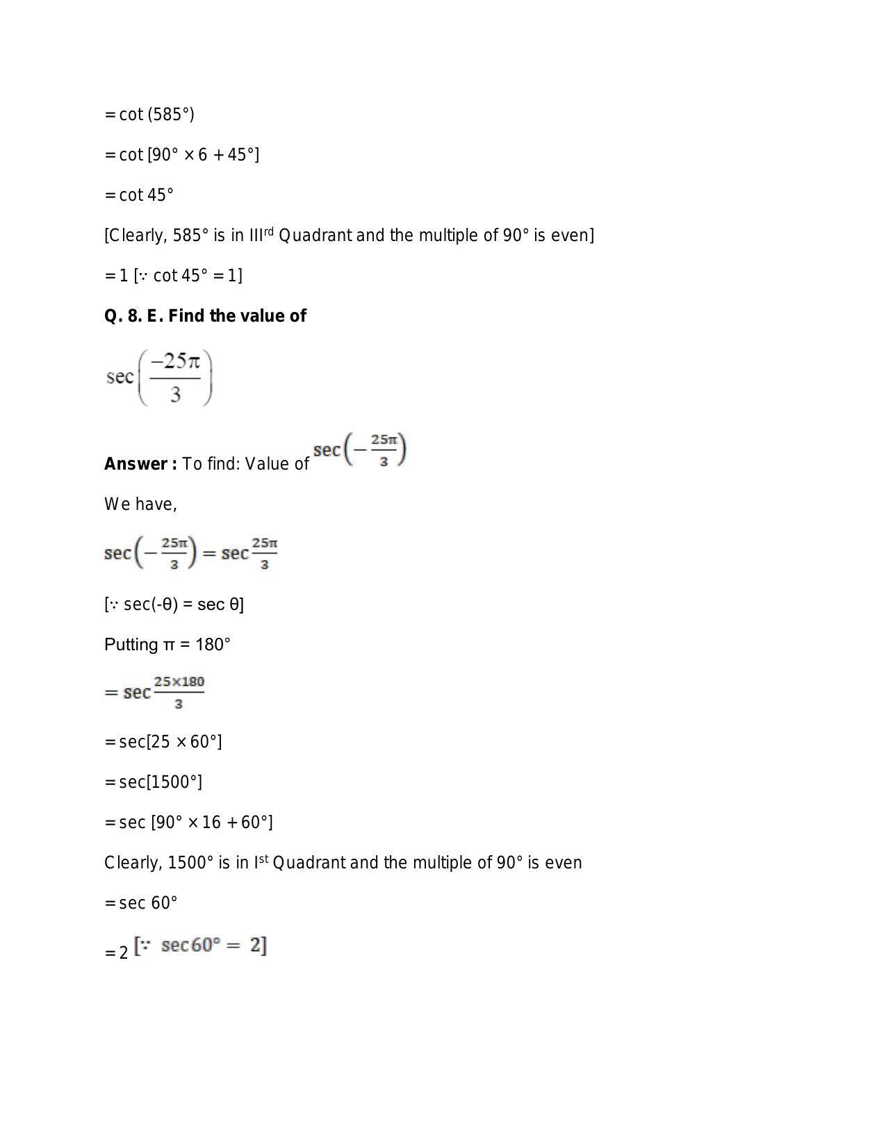 Chapter 15: Trigonometric or Circular Functions: RS Aggarwal Class 11 Solutions  - Page 21