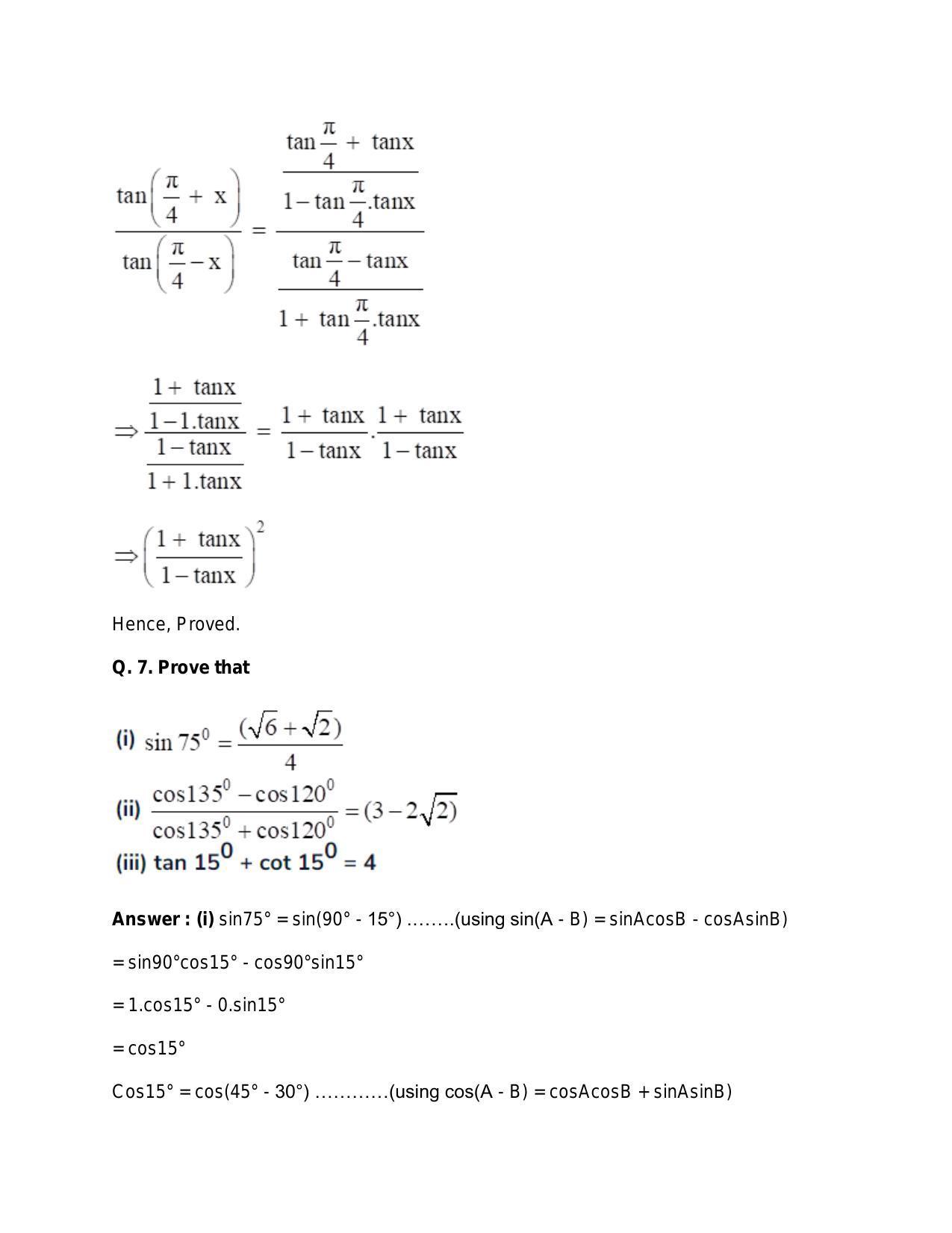 Chapter 15: Trigonometric or Circular Functions: RS Aggarwal Class 11 Solutions  - Page 36