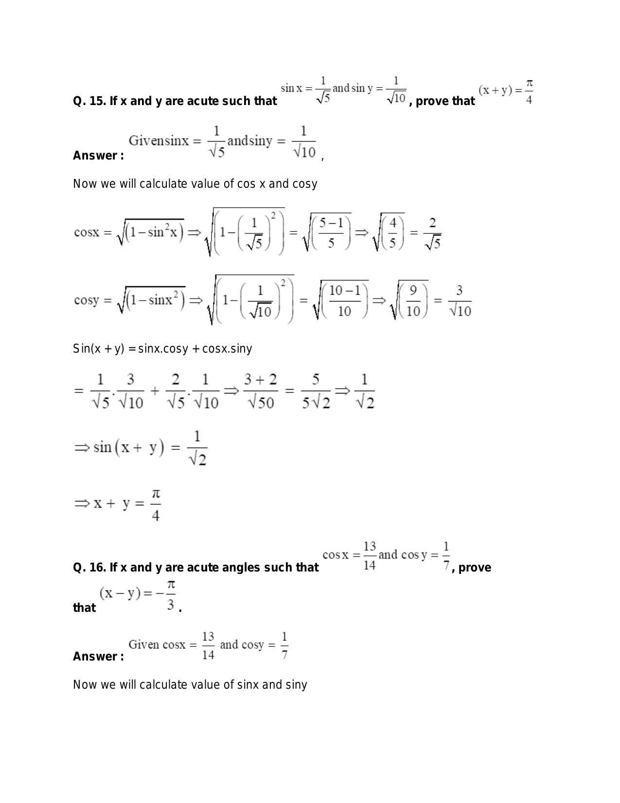 Chapter 15: Trigonometric or Circular Functions: RS Aggarwal Class 11 Solutions  - Page 44