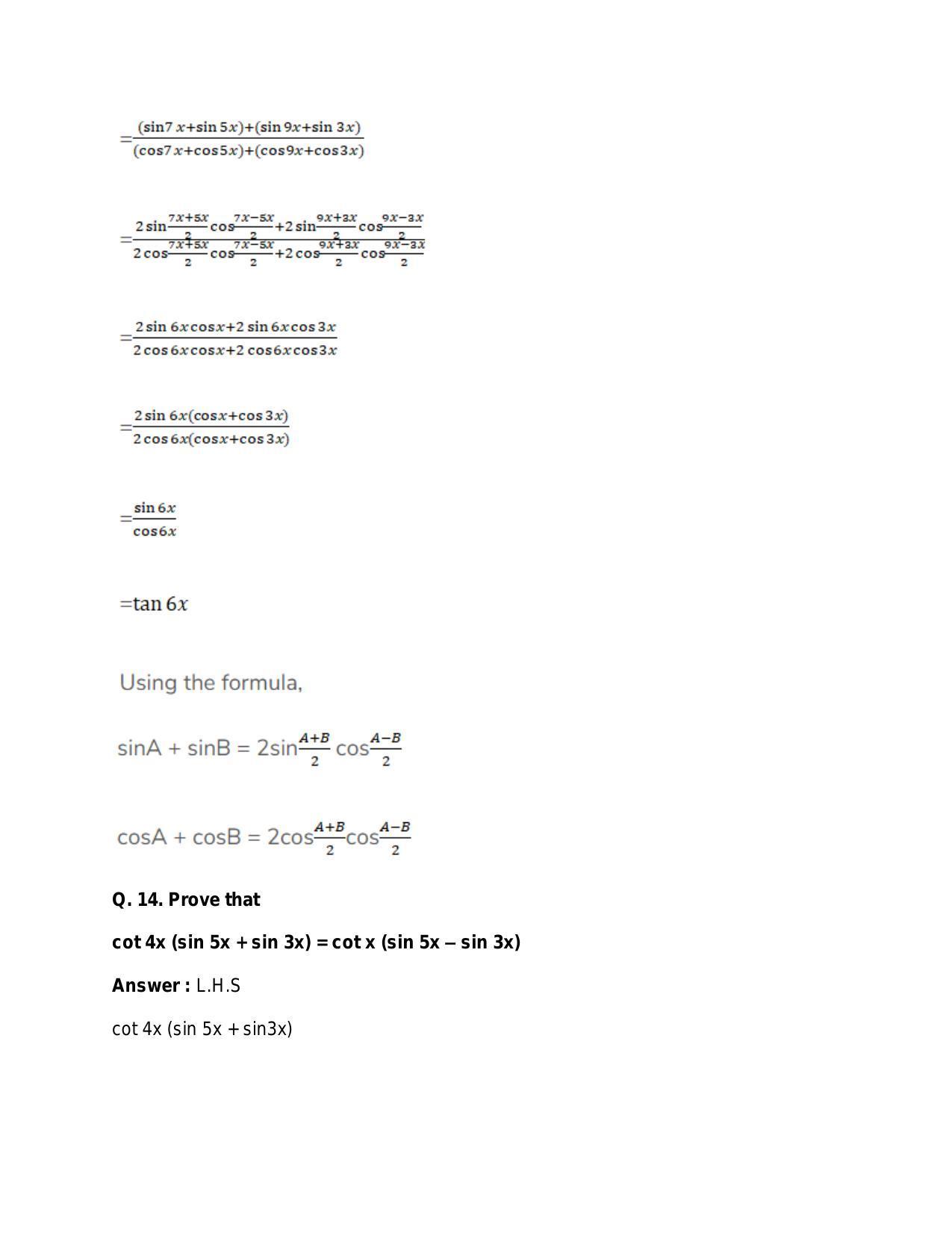 Chapter 15: Trigonometric or Circular Functions: RS Aggarwal Class 11 Solutions  - Page 61