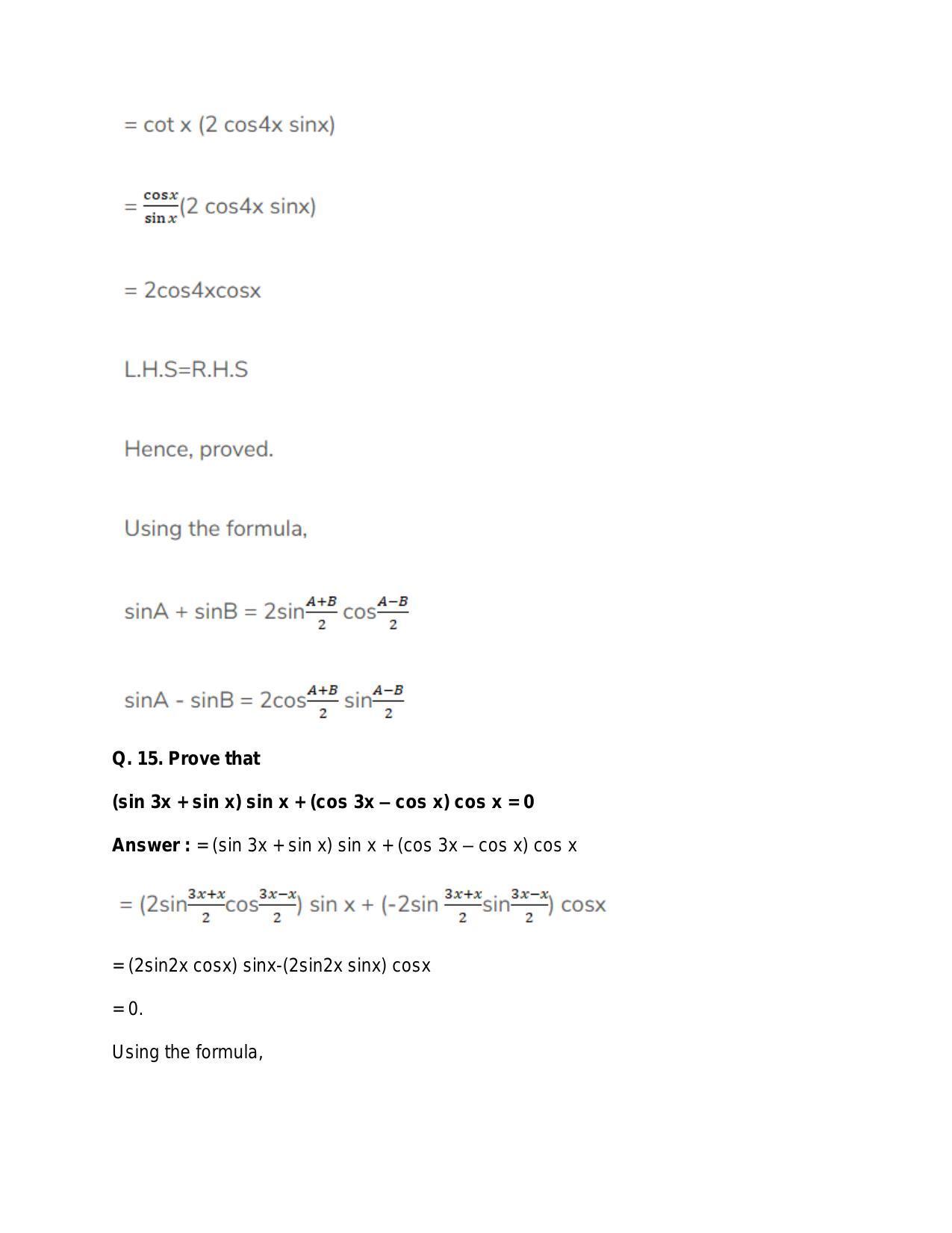 Chapter 15: Trigonometric or Circular Functions: RS Aggarwal Class 11 Solutions  - Page 63