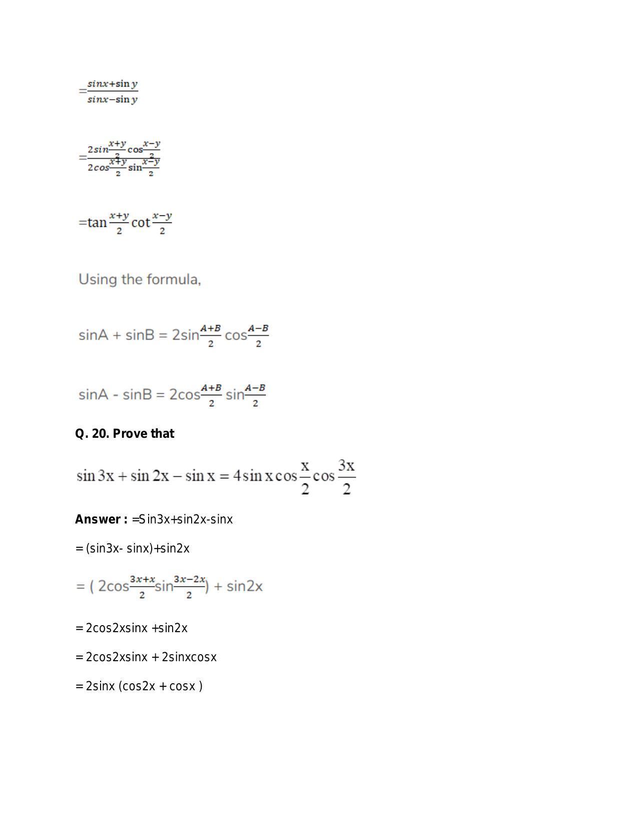 Chapter 15: Trigonometric or Circular Functions: RS Aggarwal Class 11 Solutions  - Page 67