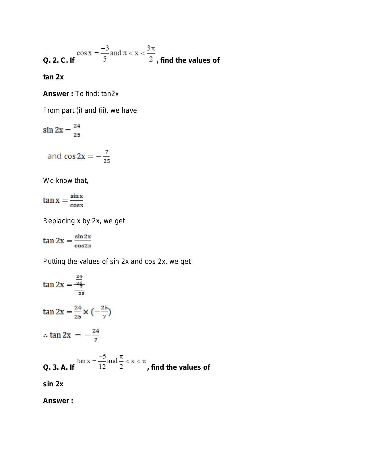 Chapter 15: Trigonometric or Circular Functions: RS Aggarwal Class 11 Solutions  - Page 84