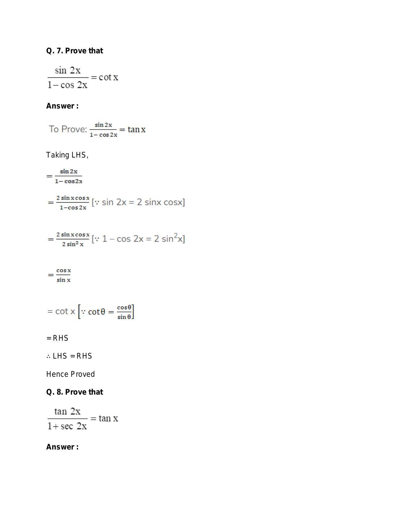 Chapter 15: Trigonometric or Circular Functions: RS Aggarwal Class 11 Solutions  - Page 90