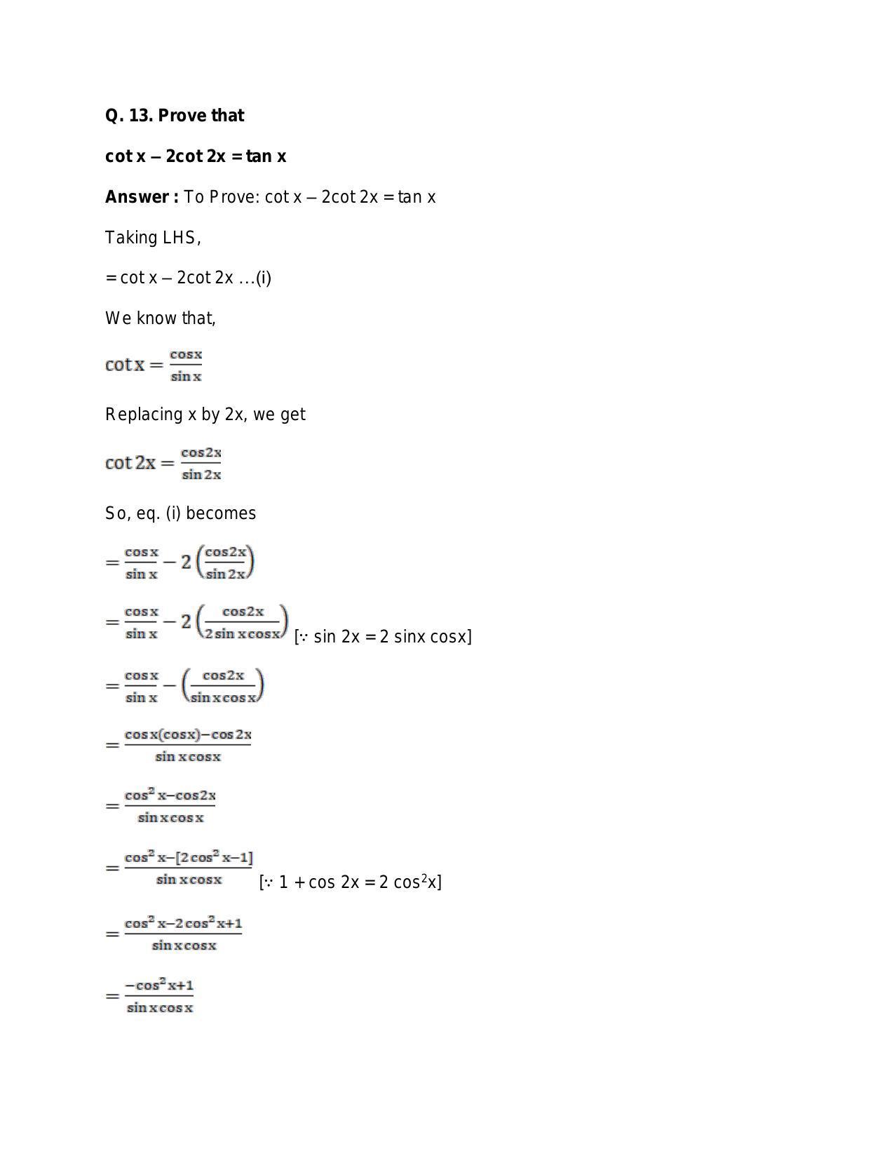 Chapter 15: Trigonometric or Circular Functions: RS Aggarwal Class 11 Solutions  - Page 95