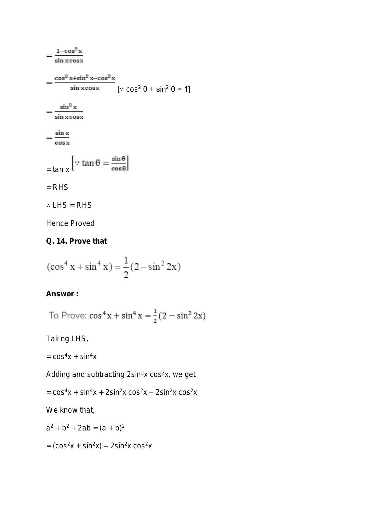 Chapter 15: Trigonometric or Circular Functions: RS Aggarwal Class 11 Solutions  - Page 96