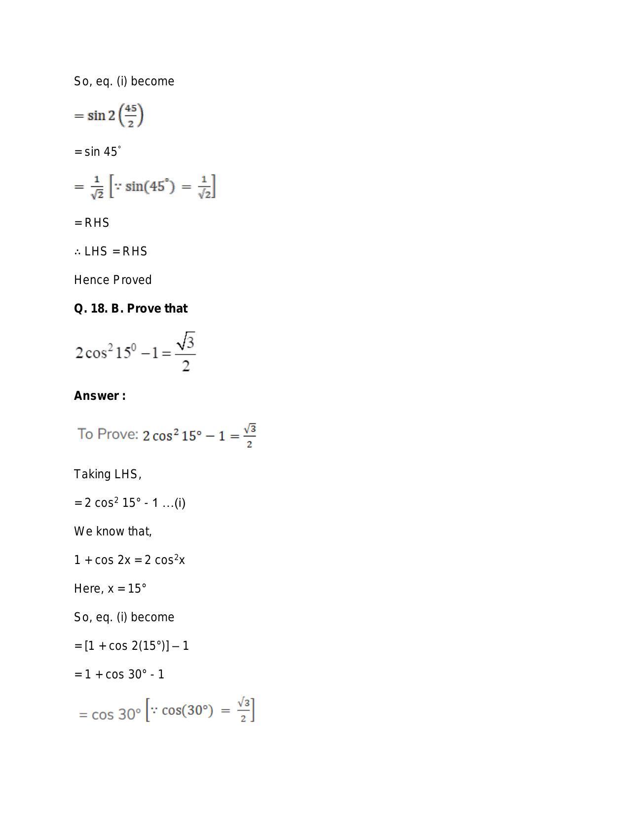 Chapter 15: Trigonometric or Circular Functions: RS Aggarwal Class 11 Solutions  - Page 102