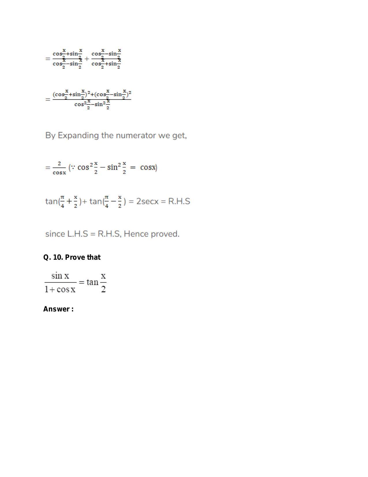 Chapter 15: Trigonometric or Circular Functions: RS Aggarwal Class 11 Solutions  - Page 130
