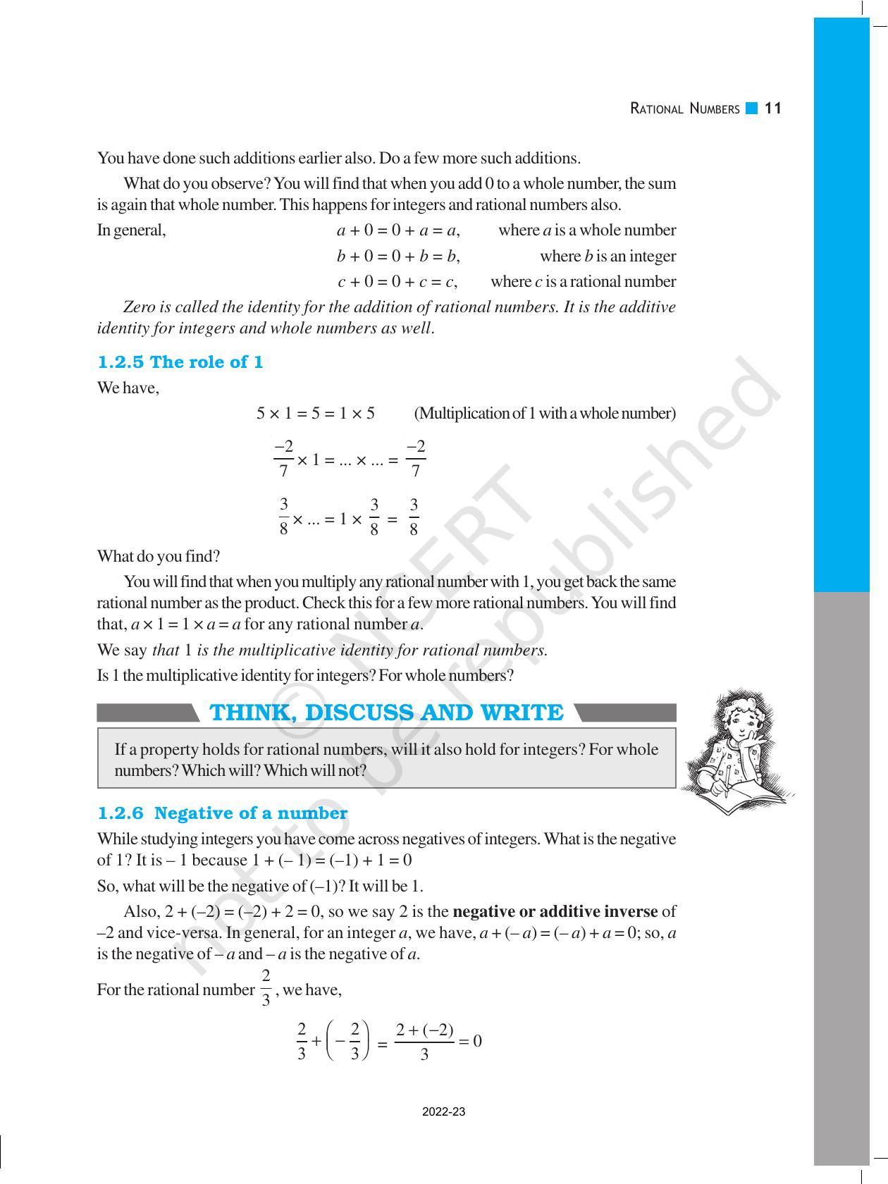 NCERT Book For Class 8 Maths Chapter 1 Rational Numbers