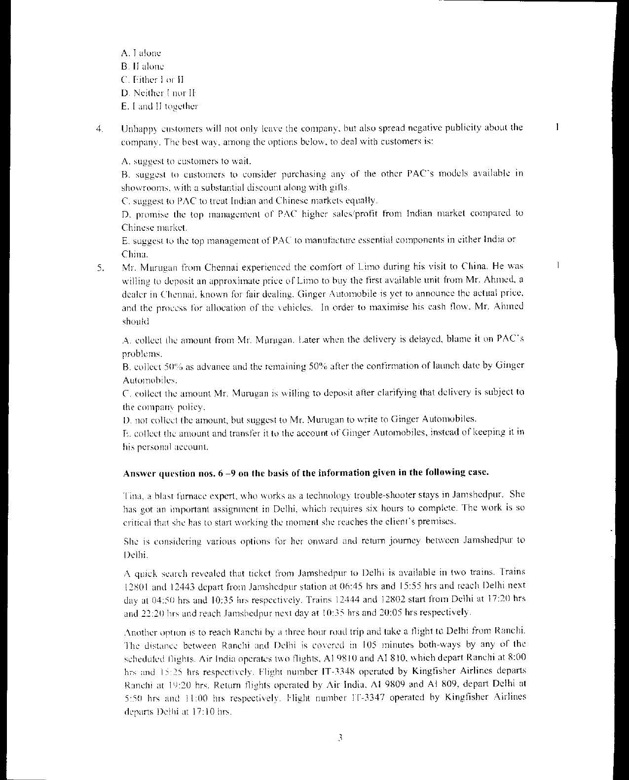 XAT 2012 Question Papers - Page 4