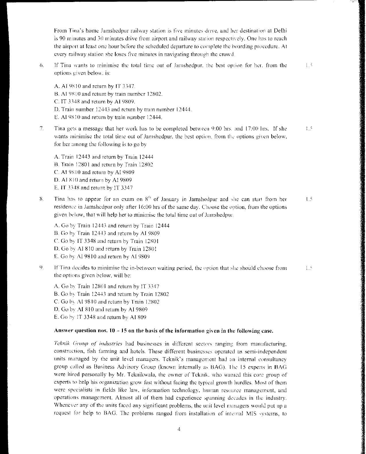XAT 2012 Question Papers - Page 5
