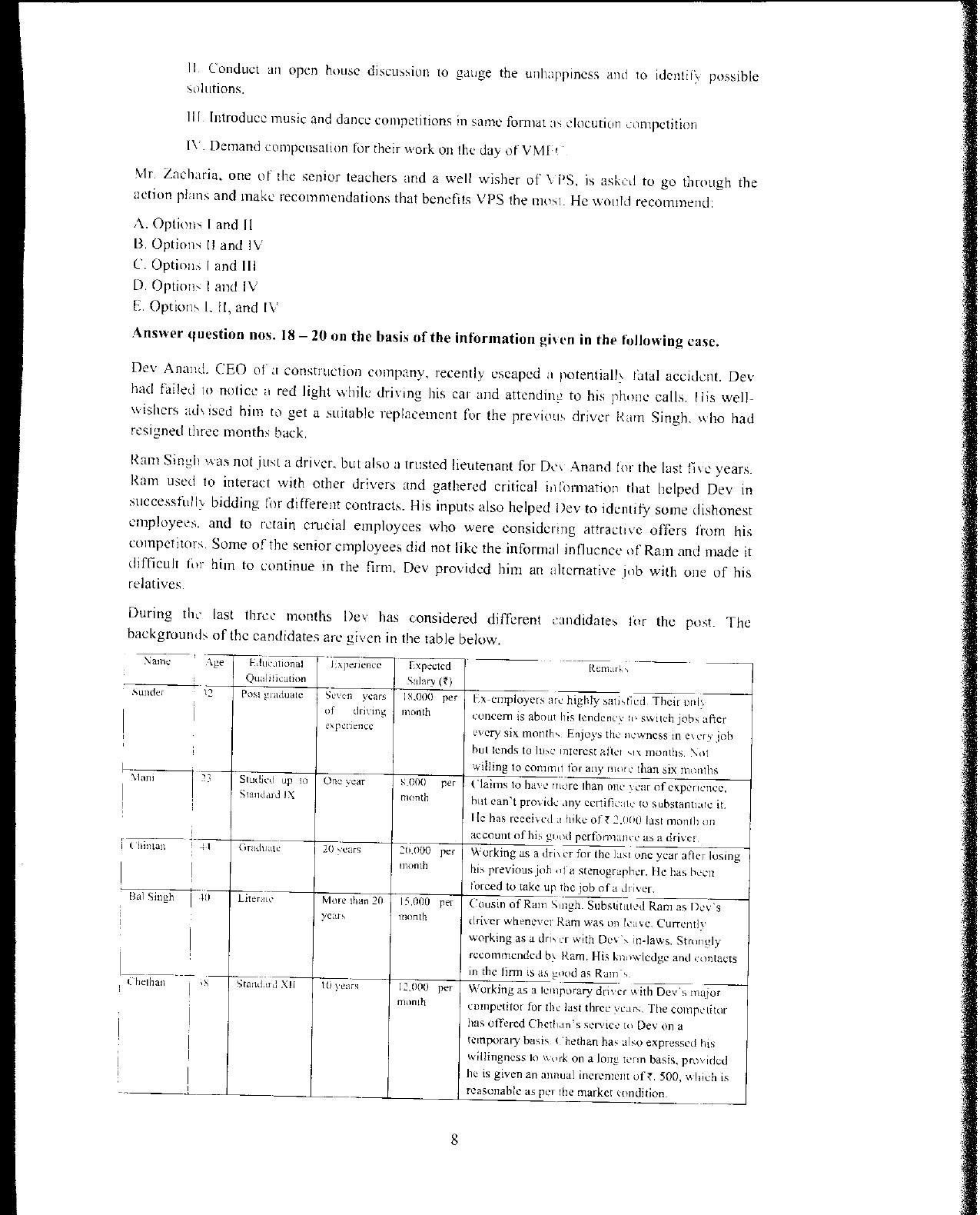 XAT 2012 Question Papers - Page 9