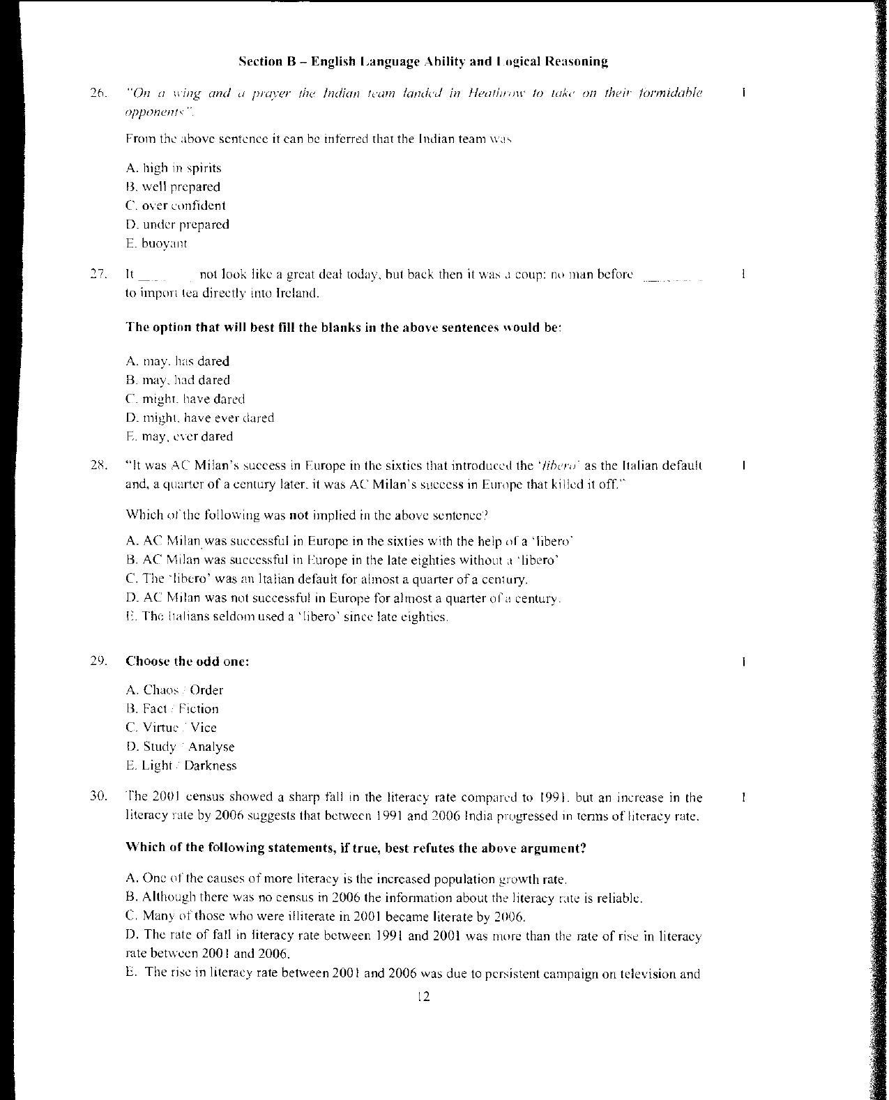 XAT 2012 Question Papers - Page 13