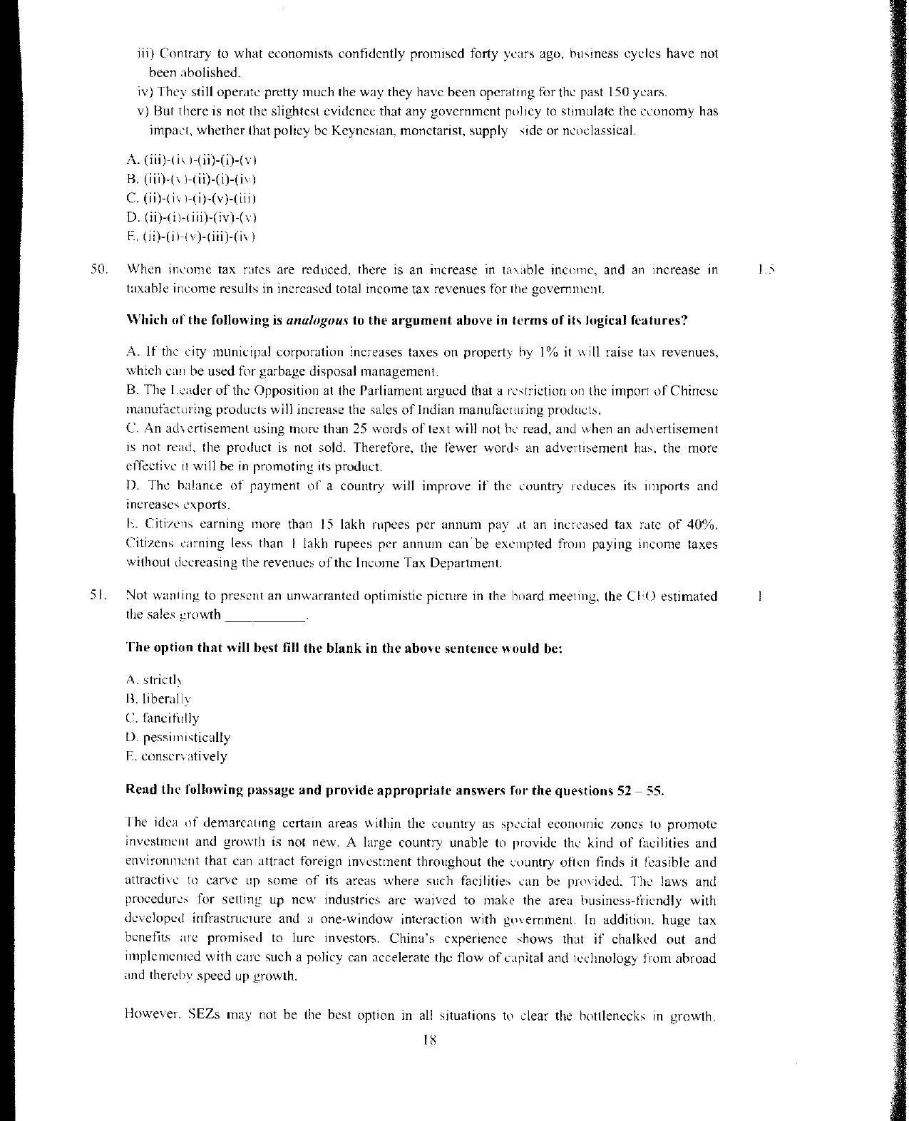XAT 2012 Question Papers - Page 19