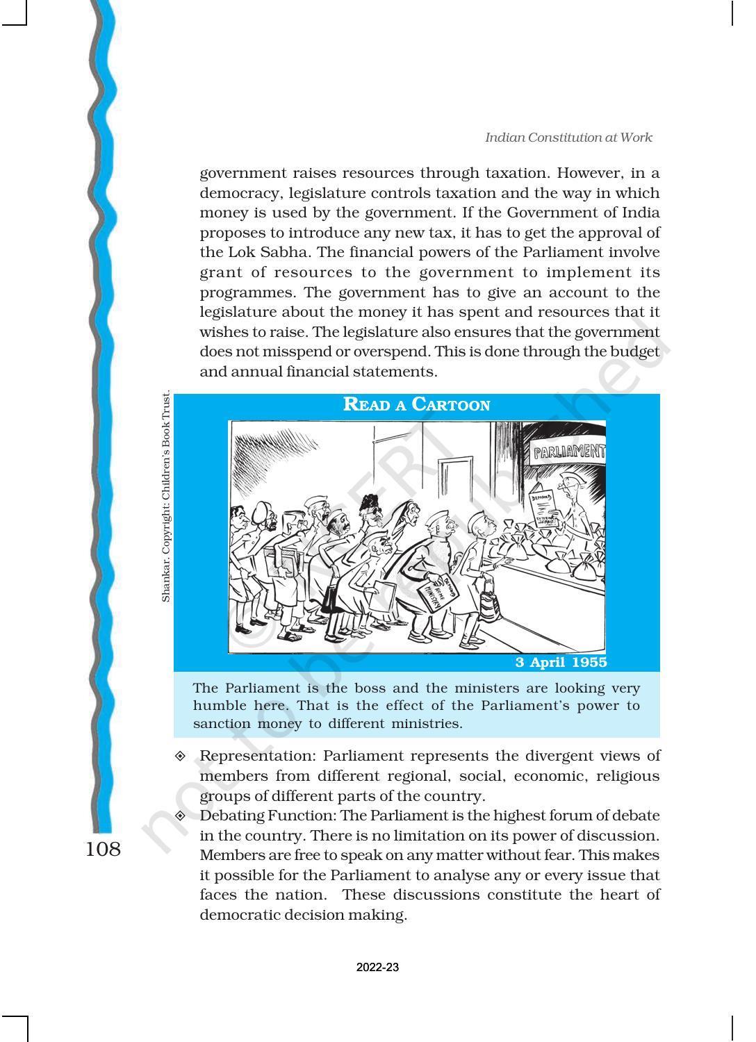 NCERT Book for Class 11 Political Science (Indian Constitution at Work) Chapter 5 Legislature - Page 9