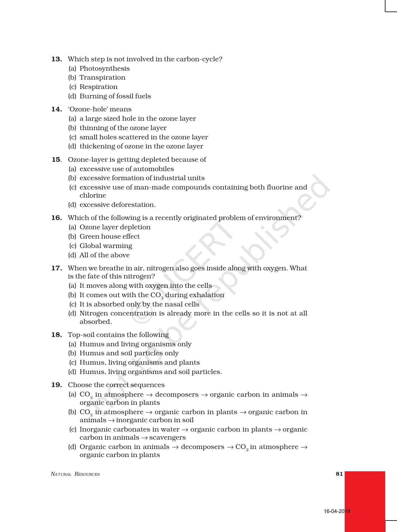 NCERT Exemplar Book for Class 9 Science: Chapter 14 Natural Resources - Page 3