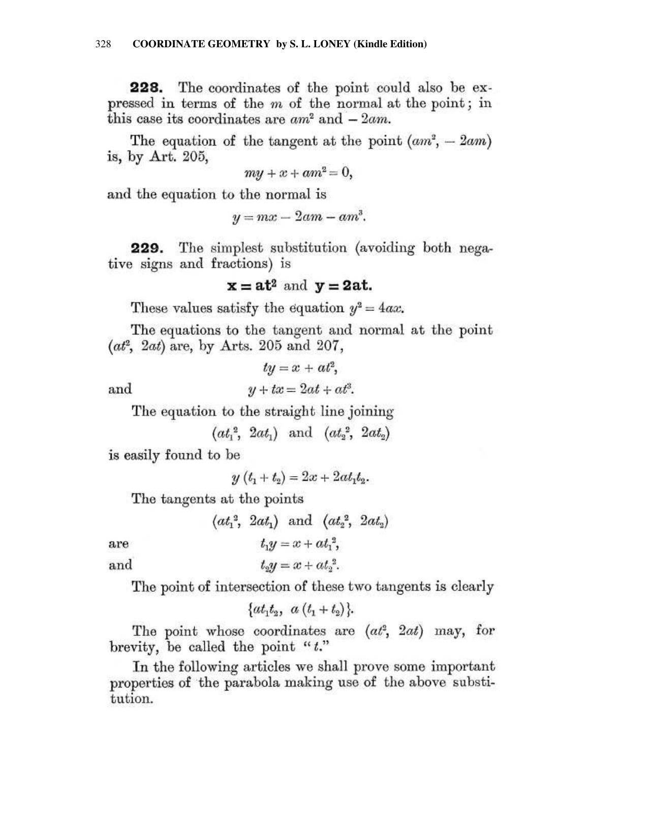 Chapter 10: The Parabola - SL Loney Solutions: The Elements of Coordinate Geometry - Page 42