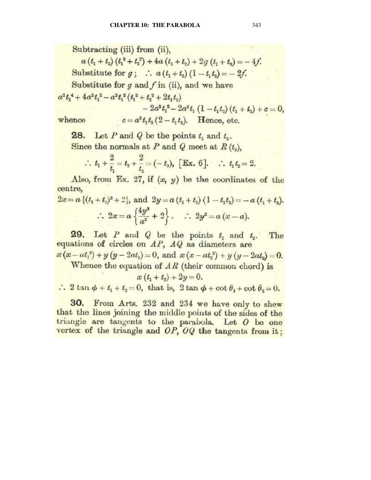 Chapter 10: The Parabola - SL Loney Solutions: The Elements of Coordinate Geometry - Page 57