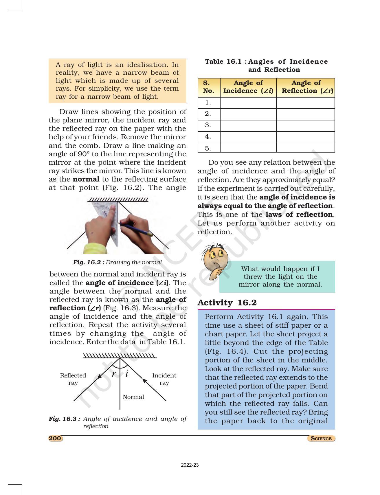 NCERT Book For Class 8 Science Chapter 16 Light