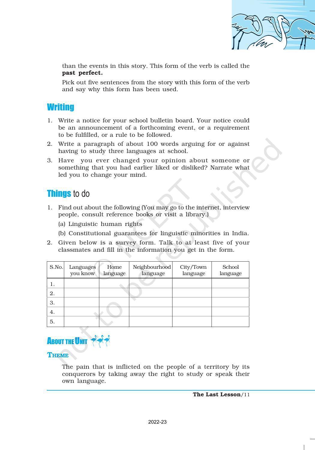 NCERT Book for Class 12 English Chapter 1 The Last Lesson - Page 11