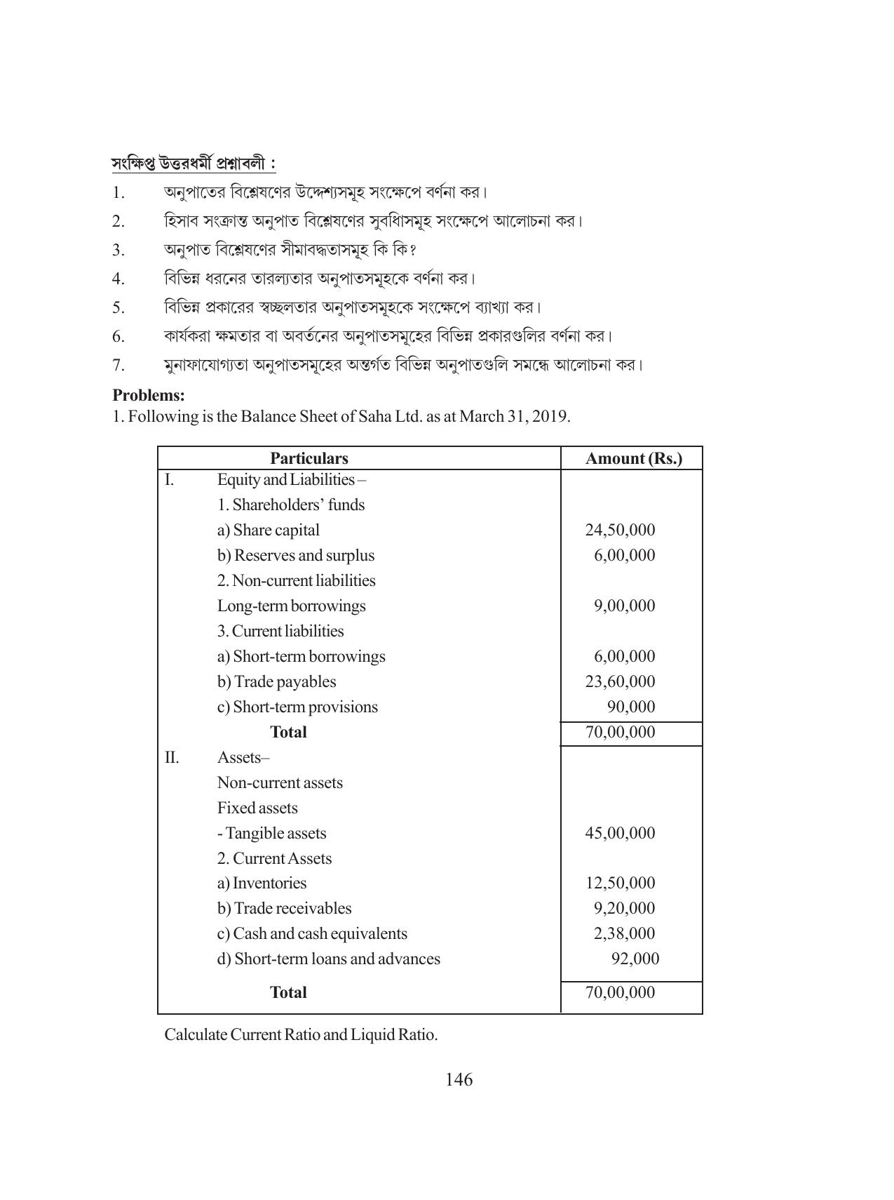 Tripura Board Class 12 Accountency Bengali Version Workbooks - Page 150