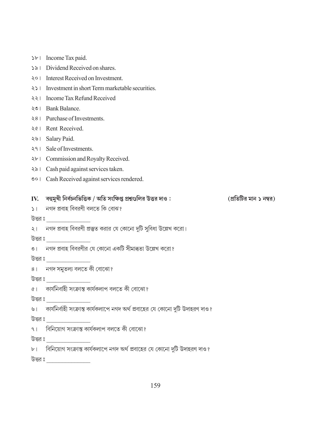 Tripura Board Class 12 Accountency Bengali Version Workbooks - Page 163