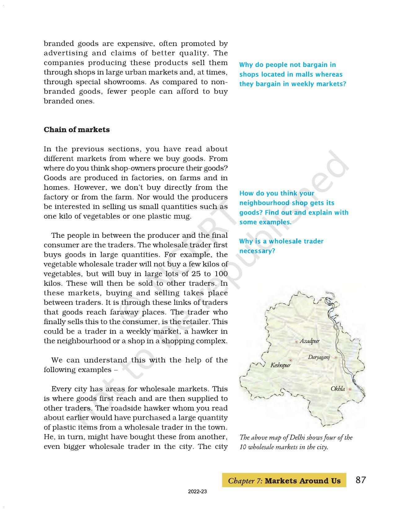 NCERT Book For Class 7 Social Science(Civics): Chapter 7-Markets Around ...