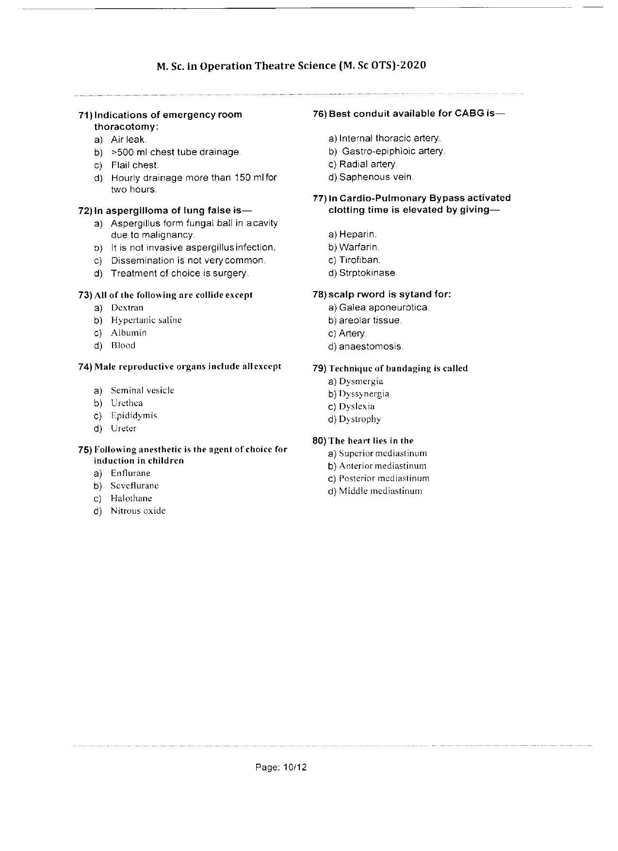 WBJEEB JEMAS (PG) 2020 MSc OTS Question Paper - Page 10